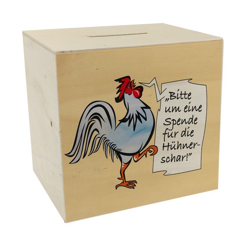 Spardose aus holz mit hahn - holz,