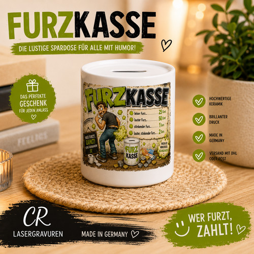 Furzkasse keramik spardose - furzkasse,